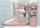 Уггі на дівчинку шкіряні на овчині чоботи черевики 2 в 1 рожеві з бантами, фото, інтернет магазин Nanogu.com.ua