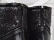 Гумові чоботи жіночі на флісі Vuitton на блискавки чорні гліттер, фото, інтернет магазин Nanogu.com.ua