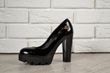 Туфли женские на широком каблуке лакированные черные Visa Model S, фото, интернет магазин Nanogu.com.ua