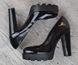 Туфлі жіночі на широкому каблуці лаковані чорні Visa Model S, фото, інтернет магазин Nanogu.com.ua