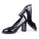 Туфли женские на широком каблуке лаковые Catarilla Польша черные, фото, интернет магазин Nanogu.com.ua