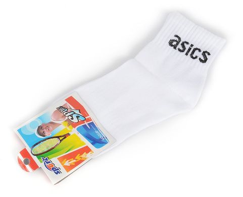 КупитиШкарпетки жіночі білі з логотипом Asics фото, в інтернет-магазині взуття Nanogu.com.ua Дніпро, Київ, Полтава, Чернігів, Харків, Запоріжжя, Україна