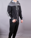 Спортивный костюм мужской теплый Nike черный с серым на молнии с капюшоном, фото, интернет магазин Nanogu.com.ua