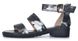 Босоножки женские на маленьком каблуке черные с серебром Luxury, фото, интернет магазин Nanogu.com.ua