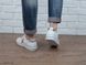 Кросівки сліпони жіночі білі із зіркою Silver star на шнурівці, фото, інтернет магазин Nanogu.com.ua