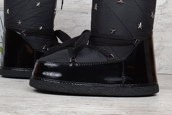 Купить Дутики женские луноходы термо Moon Boots Black самая теплая обувь фото, в интернет-магазине обуви Nanogu.com.ua Днепр, Киев, Полтава, Чернигов, Харьков, Запорожье, Украина