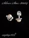 Серьги гвоздики пусеты серебро с жемчугом и камнем Королева, фото, интернет магазин Nanogu.com.ua