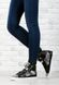 Ботинки женские сникерсы хайтопы E-lux черные принт рептилии, фото, интернет магазин Nanogu.com.ua