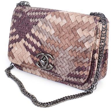 Купить Клатч женский платенный коричнево бежевый с цепью Chanel фото, в интернет-магазине обуви Nanogu.com.ua Днепр, Киев, Полтава, Чернигов, Харьков, Запорожье, Украина