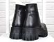 Ботинки женские кожаные Prada на платформе черные демисезонные, фото, интернет магазин Nanogu.com.ua