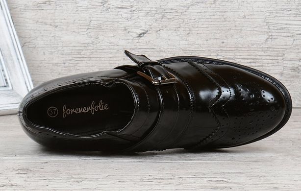 Купить Туфли женские черные лакированные закрытые на каблуке Agata фото, в интернет-магазине обуви Nanogu.com.ua Днепр, Киев, Полтава, Чернигов, Харьков, Запорожье, Украина
