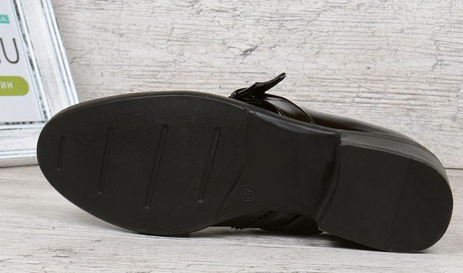 Купить Туфли женские черные лакированные закрытые на каблуке Agata фото, в интернет-магазине обуви Nanogu.com.ua Днепр, Киев, Полтава, Чернигов, Харьков, Запорожье, Украина