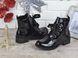 Ботинки женские лакированные на шнуровке Lui черные, фото, интернет магазин Nanogu.com.ua