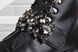 Черевики жіночі на стійкому каблуці Sopra з камінням чорні на блискавці, фото, інтернет магазин Nanogu.com.ua