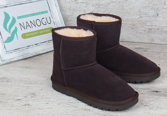Купить Угги женские замша Classic Mini Brown низкие овчина фото, в интернет-магазине обуви Nanogu.com.ua Днепр, Киев, Полтава, Чернигов, Харьков, Запорожье, Украина