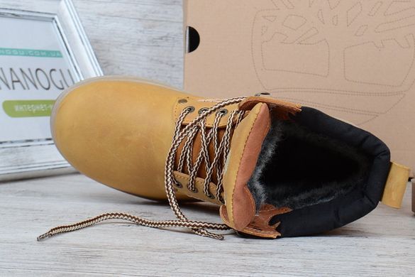 Купить Ботинки зимние кожаные Timberland yellow boots на меху фото, в интернет-магазине обуви Nanogu.com.ua Днепр, Киев, Полтава, Чернигов, Харьков, Запорожье, Украина