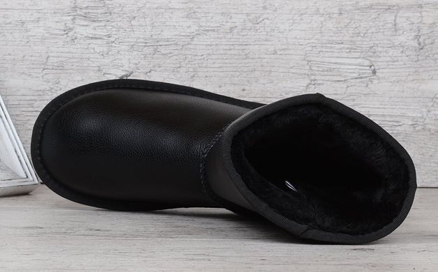 Купить Угги женские Ugg leather boots кожаные черные фото, в интернет-магазине обуви Nanogu.com.ua Днепр, Киев, Полтава, Чернигов, Харьков, Запорожье, Украина