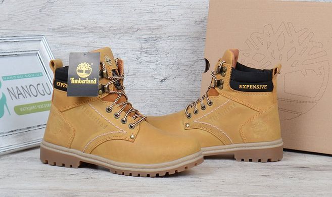Купить Ботинки зимние кожаные Timberland yellow boots на меху фото, в интернет-магазине обуви Nanogu.com.ua Днепр, Киев, Полтава, Чернигов, Харьков, Запорожье, Украина