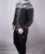 Спортивний костюм чоловічий теплий Nike чорний з сірим на блискавці з капюшоном, фото, інтернет магазин Nanogu.com.ua
