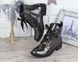 Ботинки женские лакированные на шнуровке Lui серый металлик, фото, интернет магазин Nanogu.com.ua