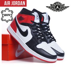 Купить Кроссовки мужские кожаные Nike Air Jordan 1 retro Chicago красные фото, в интернет-магазине обуви Nanogu.com.ua Днепр, Киев, Полтава, Чернигов, Харьков, Запорожье, Украина