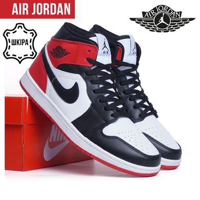 КупитиКросівки чоловічі шкіряні Nike Air Jordan 1 retro Chicago червоні фото, в інтернет-магазині взуття Nanogu.com.ua Дніпро, Київ, Полтава, Чернігів, Харків, Запоріжжя, Україна