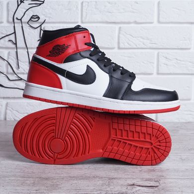 КупитиКросівки чоловічі шкіряні Nike Air Jordan 1 retro Chicago червоні фото, в інтернет-магазині взуття Nanogu.com.ua Дніпро, Київ, Полтава, Чернігів, Харків, Запоріжжя, Україна