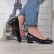 Туфлі жіночі на широкому каблуці Vices шкіряна устілка чорні, фото, інтернет магазин Nanogu.com.ua