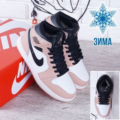КупитиКроссовки женские зимние Nike Air Jordan 1 Retro Chicago кожаные розовые фото, в інтернет-магазині взуття Nanogu.com.ua Дніпро, Київ, Полтава, Чернігів, Харків, Запоріжжя, Україна