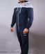 Спортивний костюм чоловічий Reebok синій з сірим на блискавці з капюшоном, фото, інтернет магазин Nanogu.com.ua
