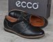 Туфли мужские кожаные Ecco черные на шнуровке, фото, интернет магазин Nanogu.com.ua