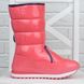 Дутики жіночі високі зимові чоботи Super Gear рожеві корал на липучках, фото, інтернет магазин Nanogu.com.ua