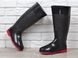 Гумові чоботи жіночі високі XO model чорні червона підошва, фото, інтернет магазин Nanogu.com.ua