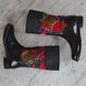 Резиновые сапоги женские высокие Chale войлочные с платком черные, фото, интернет магазин Nanogu.com.ua