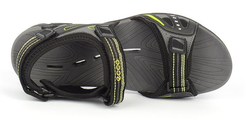 Купить Сандалии Ecco Hyper Terrain черные с зеленым фото, в интернет-магазине обуви Nanogu.com.ua Днепр, Киев, Полтава, Чернигов, Харьков, Запорожье, Украина