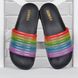 Шлепанцы женские силикон Rainbow bomb черные с разноцветным, фото, интернет магазин Nanogu.com.ua