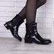 Ботинки женские лаковые с цепью на маленьком каблуке с резинками черные, фото, интернет магазин Nanogu.com.ua