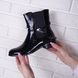 Ботинки женские лаковые с цепью на маленьком каблуке с резинками черные, фото, интернет магазин Nanogu.com.ua