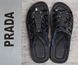 Шлепанцы мужские кожаные Prada черные лакированные, фото, интернет магазин Nanogu.com.ua