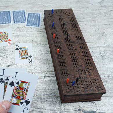 КупитиCribbage з ящиком для карт та фішок – преміальна якість з натурального дерева, компактний дизайн для подорожей і дому. Ручна розкладна дерев'яна настільна гра  фото, в інтернет-магазині взуття Nanogu.com.ua Дніпро, Київ, Полтава, Чернігів, Харків, Запоріжжя, Україна