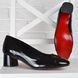 Туфлі жіночі на широкому стійкому каблуці Lady + лаковані чорні, фото, інтернет магазин Nanogu.com.ua