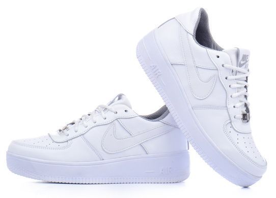 Купить Кроссовки женские кожаные Nike Air Force белые фото, в интернет-магазине обуви Nanogu.com.ua Днепр, Киев, Полтава, Чернигов, Харьков, Запорожье, Украина