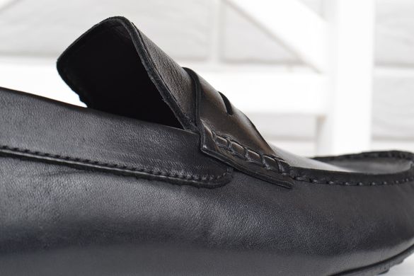 Купить Мокасины мужские кожаные Oltro Португалия черные фото, в интернет-магазине обуви Nanogu.com.ua Днепр, Киев, Полтава, Чернигов, Харьков, Запорожье, Украина
